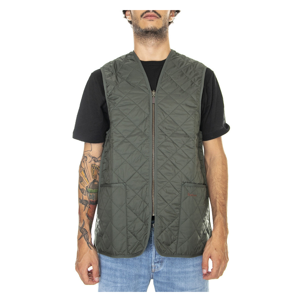 Abbigliamento Uomo Giacche Barbour Quilted Waistcoat Zip Liner Olive Classic Marrone