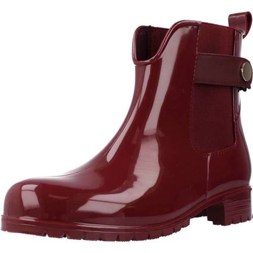 Scarpe Donna Stivaletti Tommy Hilfiger ANKLE RAINBOOT WITH META Rosso
