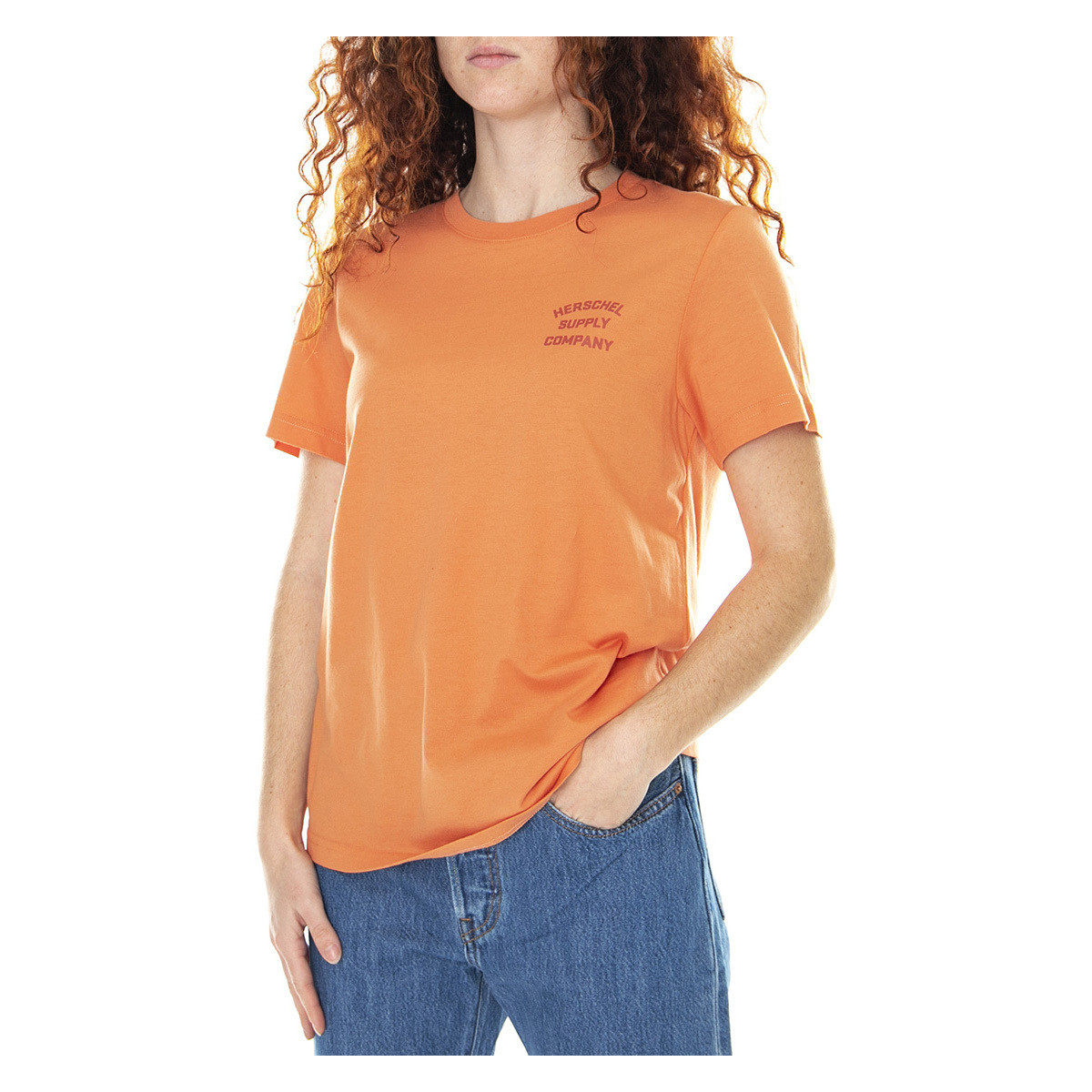 Abbigliamento Donna T-shirt & Polo Herschel Stack Logo Arancio