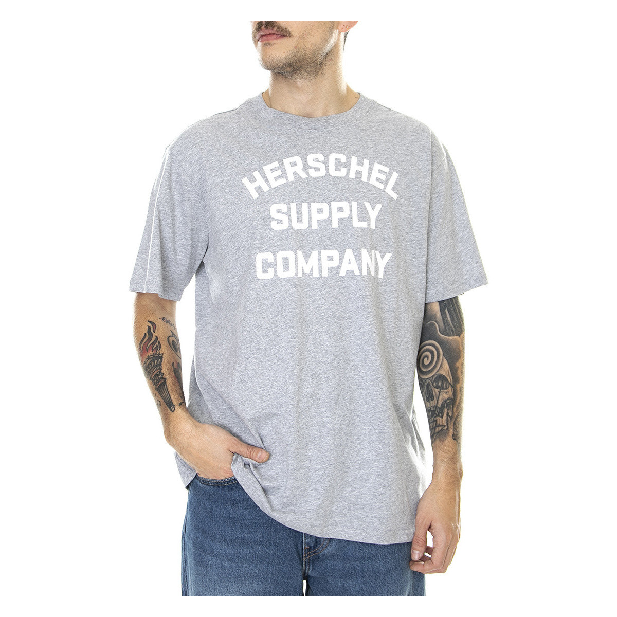 Abbigliamento Uomo T-shirt & Polo Herschel tacked Chest Logo Grigio