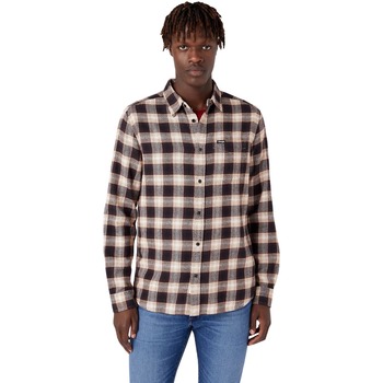 Abbigliamento Uomo Camicie maniche lunghe Wrangler Chemise avec poche 1 Nero