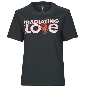 Abbigliamento Donna T-shirt maniche corte Converse RADIATING LOVE SS CLASSIC GRAPHIC Nero