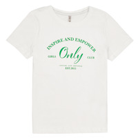 Abbigliamento Bambina T-shirt maniche corte Only KOGWENDY S/S LOGO TOP BOX CP JRS Bianco