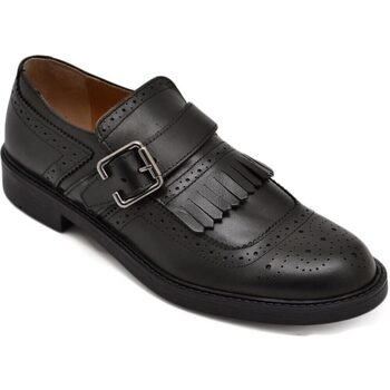 Scarpe Uomo Derby & Richelieu Malu Shoes Scarpe uomo stringate decorate nero in vera pelle nappa effetto Nero
