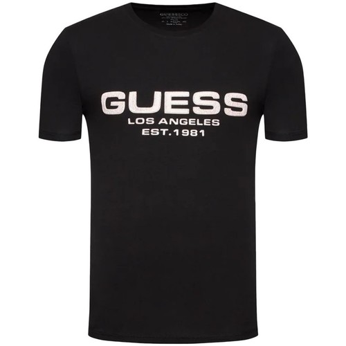 Abbigliamento Uomo T-shirt maniche corte Guess L.A front logo Nero