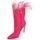 Scarpe Donna Tronchetti Malu Shoes TRONCHETTO DONNA A PUNTA IN RASO SEMILUCIDO FUCSIA ALTO META' P Multicolore