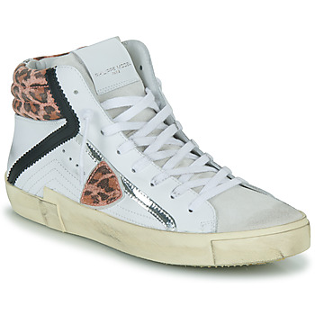 Scarpe Donna Sneakers alte Philippe Model PRSX HIGH WOMAN Bianco / Leopard