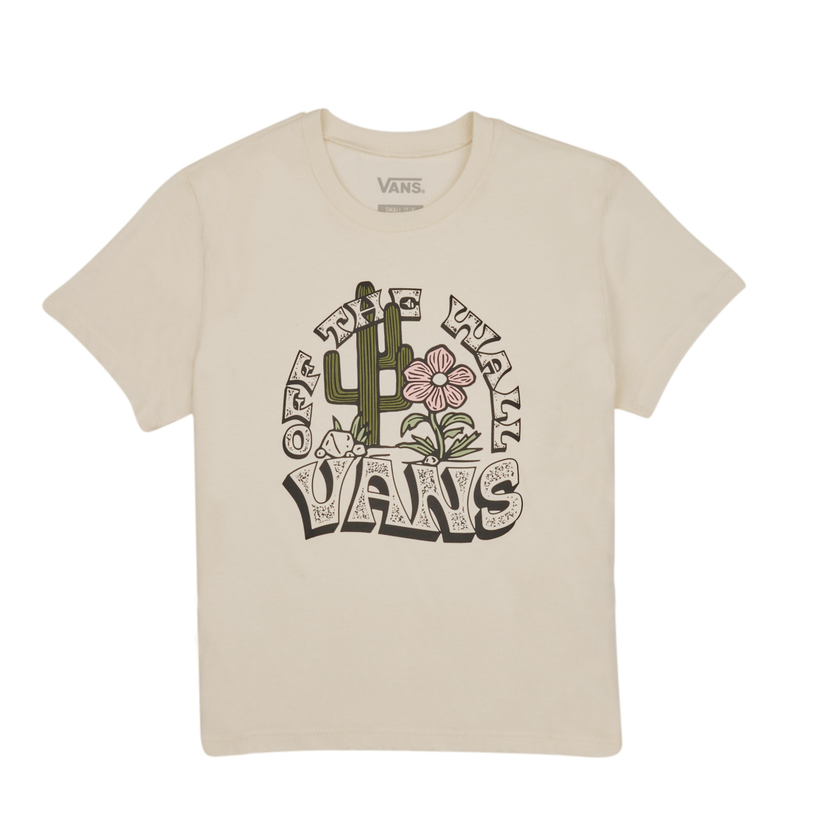 Abbigliamento Bambina T-shirt maniche corte Vans OUTDOOR CACTUS CREW Bianco
