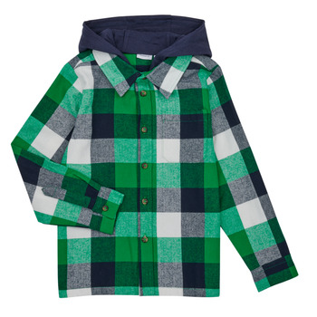 Abbigliamento Bambino Overshirt Name it NKMLANE LS OVERSHIRT WH Verde / Marine / Bianco