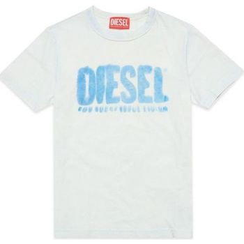 Abbigliamento Unisex bambino T-shirt & Polo Diesel J01130 0KFAV - TDIEGORE6-K50G WHITE/SKY Bianco