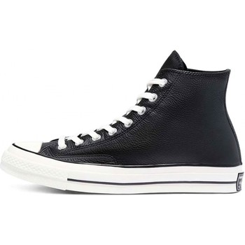 Scarpe Uomo Sneakers Converse Chuck 70 Leather Hi Black Egret Nero