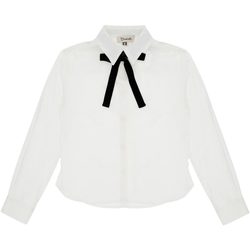 Abbigliamento Bambina Camicie Dixie CAMICIA M/L CON FIOCCO VELLUTO Bianco