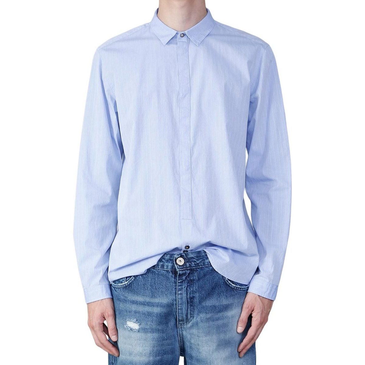 Abbigliamento Uomo Camicie maniche lunghe Berna CAMICIA RIGA Blu
