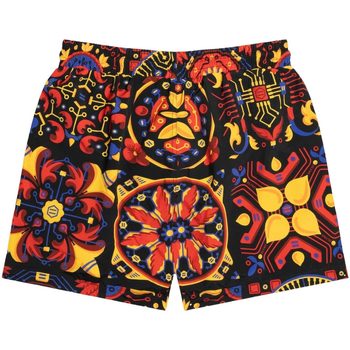 Dolly Noire MAIOLICHE ROSSE PATTERN WATER SHORTS Multicolore