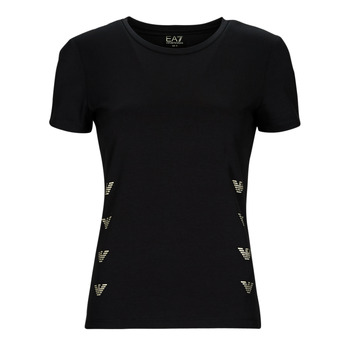Abbigliamento Donna T-shirt maniche corte Emporio Armani EA7 3RTT08-TJDZZ Nero / Oro
