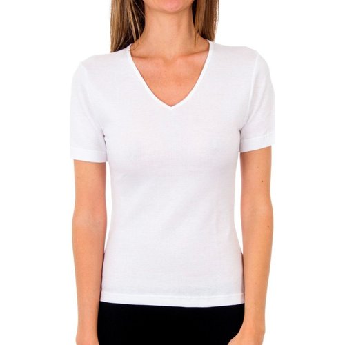 Abbigliamento Donna T-shirt maniche corte Abanderado P04AN-BLANCO Bianco