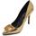 Scarpe Donna Décolleté Malu Shoes Decollete' donna lucido specchio oro con gioiello spilla quadra Oro