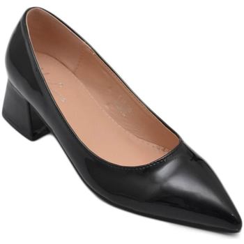 Scarpe Donna Décolleté Malu Shoes Decollete' donna basso a punta in vernice lucido nero con tacco Nero