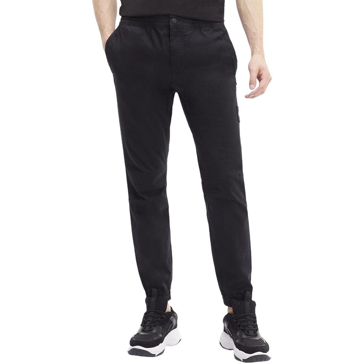 Abbigliamento Uomo Pantaloni Calvin Klein Jeans MONOGRAM BADGE CASUAL CHINO Nero