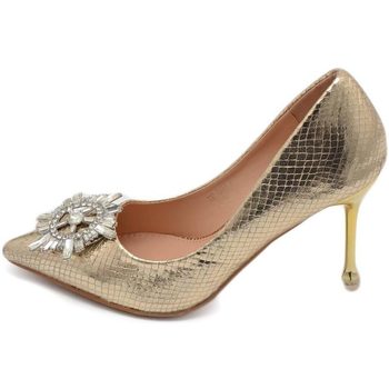 Scarpe Donna Décolleté Malu Shoes Decolette' scarpa donna in laminato lucido cocco oro gioiello s Oro