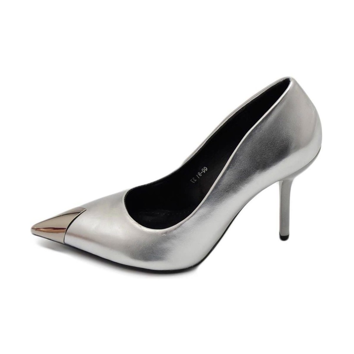 Scarpe Donna Décolleté Malu Shoes Decolette' donna pelle matte argento satinato con punta gioiell Multicolore