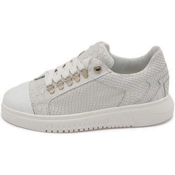 Malu Shoes Sneakers uomo army bianca in vera pelle stampa anaconda bianco Bianco