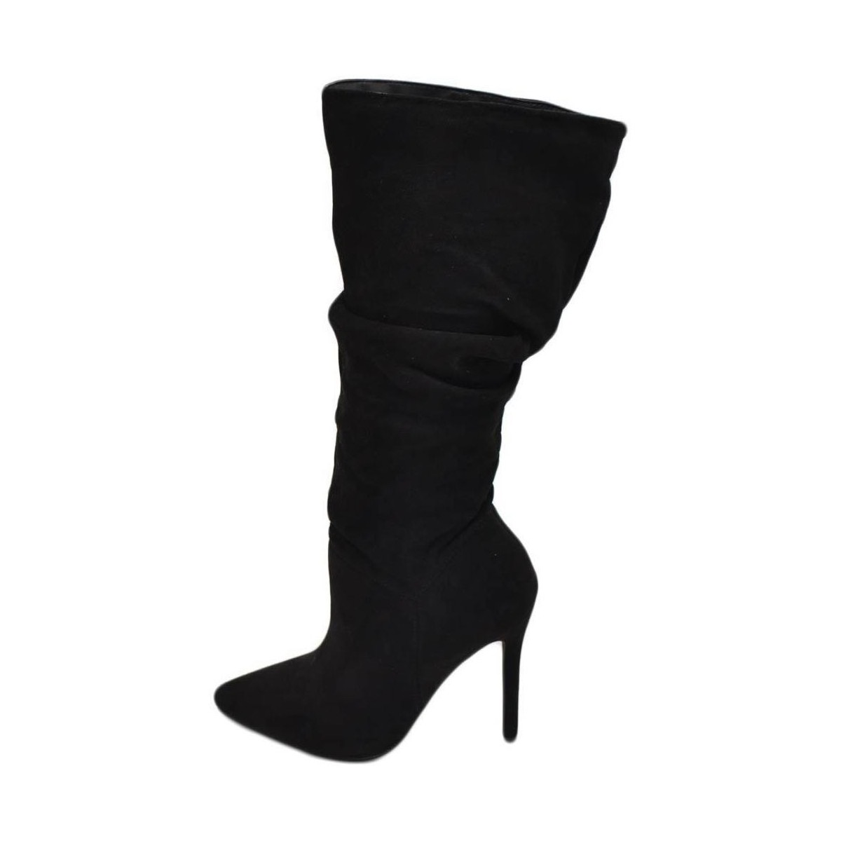Scarpe Donna Stivali Malu Shoes Stivali donna alti in camoscio nero al ginocchio a punta arricc Nero