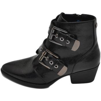 Image of Tronchetti Malu Shoes Scarpe Stivalitto donna Tronchetto comodo tacco basso nero semilucido