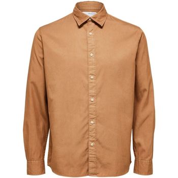 Abbigliamento Uomo Camicie maniche lunghe Selected 16087722 REGPASTEL-TOASTED COCONUT Marrone