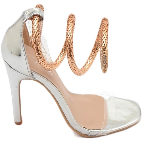 Scarpe Donna Sandali Malu Shoes Sandali tacco donna con fasce trasparenti tacco 12 a spillo e a Multicolore