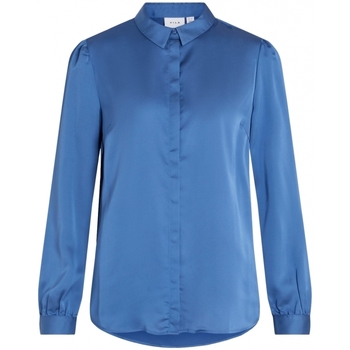 Abbigliamento Donna Top / Blusa Vila Camisa Ellette Satin L/S - Federal Blue Blu