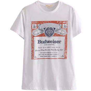 Abbigliamento Donna T-shirts a maniche lunghe Budweiser TV1356 Bianco