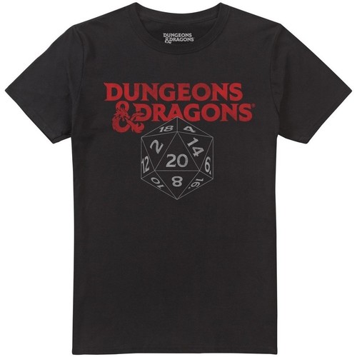 Abbigliamento Uomo T-shirts a maniche lunghe Dungeons & Dragons D20 Nero