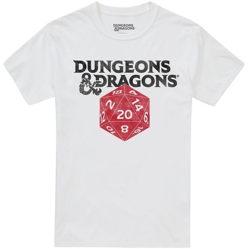Abbigliamento Uomo T-shirts a maniche lunghe Dungeons & Dragons D20 Bianco