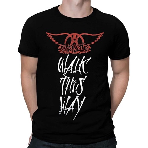 Abbigliamento Uomo T-shirts a maniche lunghe Aerosmith Walk This Way Nero