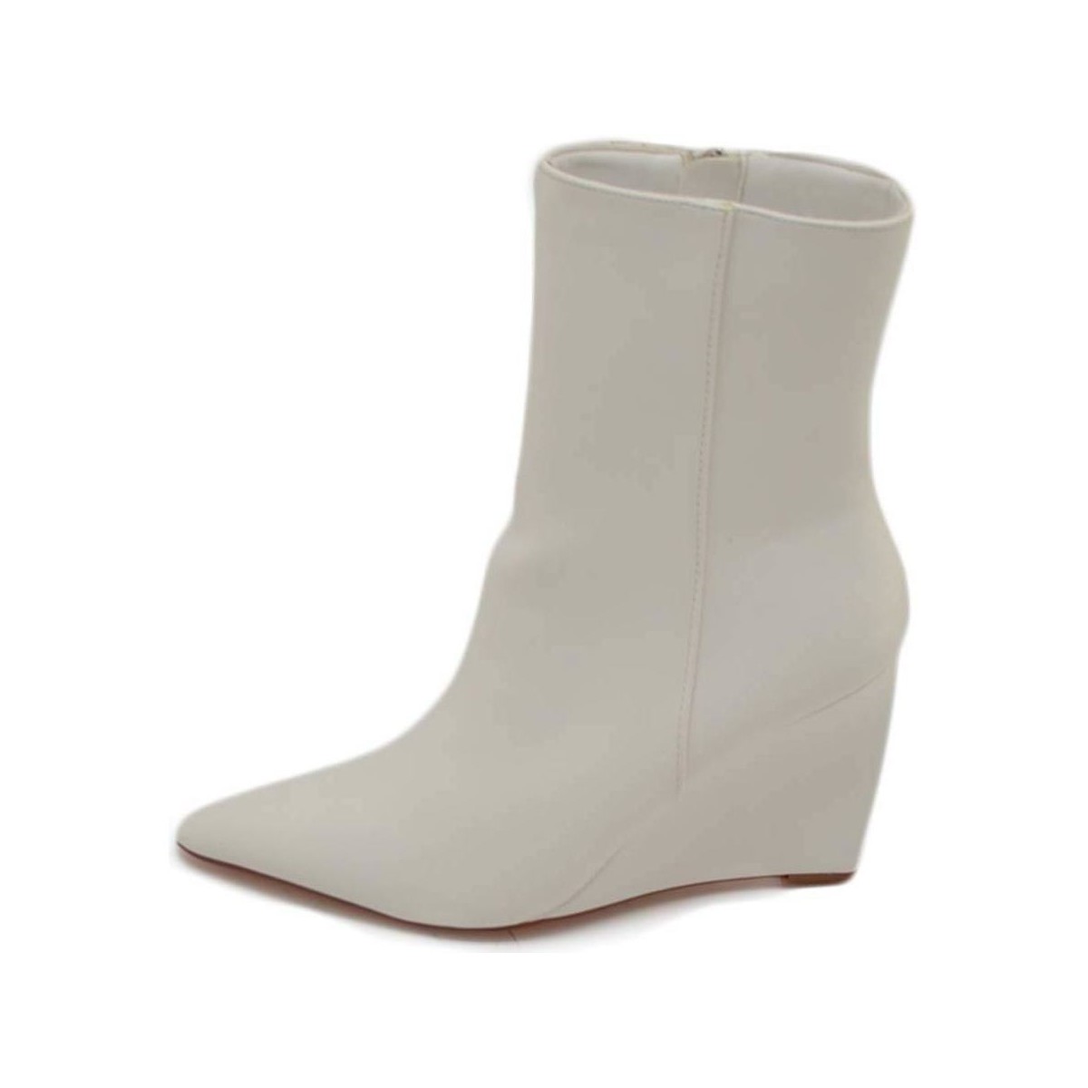 Scarpe Donna Tronchetti Malu Shoes Tronchetto stivaletto bianco donna ecopelle effetto calzino con Bianco