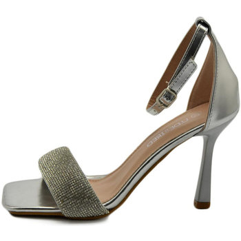 Scarpe Donna Sandali Malu Shoes Sandalo gioiello donna con tacco 10 argento e fascia di strass Multicolore