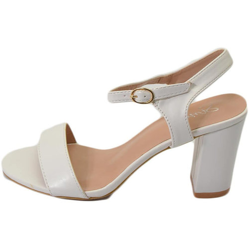 Scarpe Donna Sandali Malu Shoes Scarpe sandalo bianco donna con tacco 6 cm basso comodo basic c Bianco