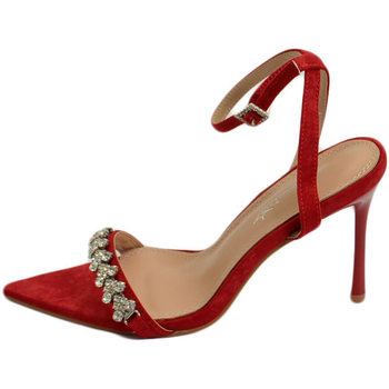 Scarpe Donna Sandali Malu Shoes SANDALO TACCO ROSSO A PUNTA CON APPLICAZIONI TACCO SOTTILE 12 C Rosso