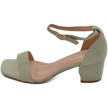 Scarpe Donna Sandali Malu Shoes Scarpe sandalo camoscio verde con tacco 3 cm basso comodo basic Verde