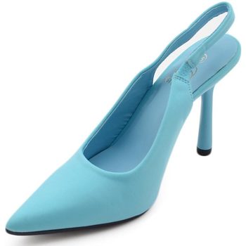 Scarpe Donna Décolleté Malu Shoes Scarpe decollete donna elegante punta in tessuto azzurro tacco Multicolore