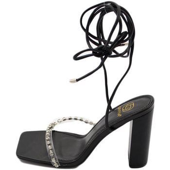Scarpe Donna Sandali Malu Shoes Sandalo donna gioiello open toe nero intrecciato tacco doppio 1 Nero