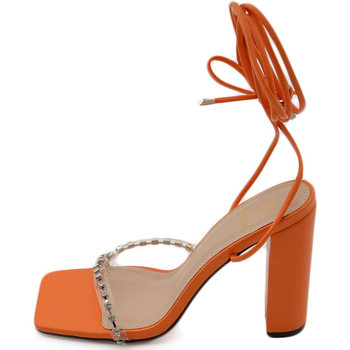 Scarpe Donna Sandali Malu Shoes Sandalo donna gioiello open toe arancione intrecciato tacco dop Multicolore