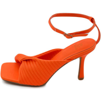 Scarpe Donna Sandali Malu Shoes SANDALO TACCO ARANCIONE A PUNTA QUADRATA CON NODO PLISSETTATO T Multicolore
