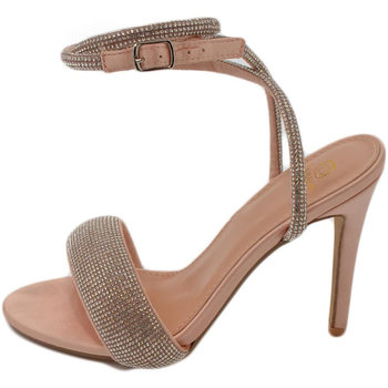 Scarpe Donna Sandali Malu Shoes Sandalo gioiello donna con tacco 12 oro rosa fascia di strass l Oro