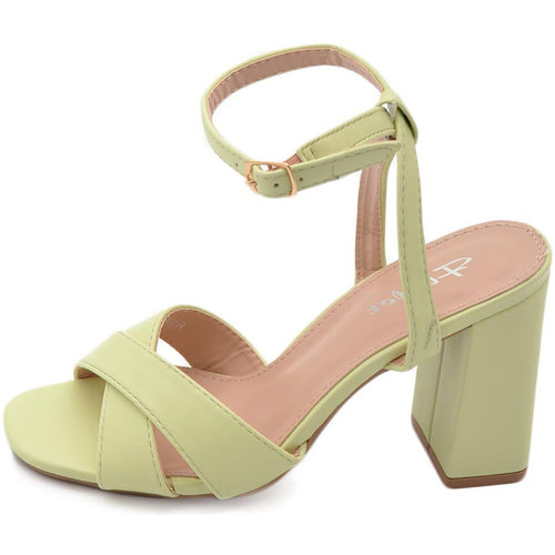 Scarpe Donna Sandali Malu Shoes Sandalo donna verde con tacco comodo largo 6 cm fasce comode in Verde