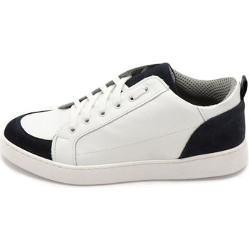 Malu Shoes Sneakers uomo in vera pelle bianco con talloncino e punta in ca Bianco