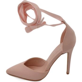 Scarpe Donna Décolleté Malu Shoes Scarpe decollete mules donna elegante punta in raso rosa cipria Rosa