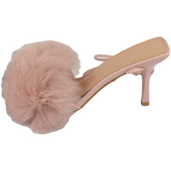 Scarpe Donna Sandali Malu Shoes Scarpe donna sandalo rosa cipria mules pelliccia con tacco mart Rosa