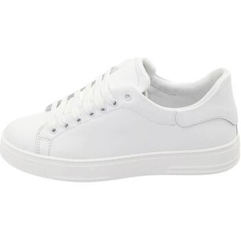 Scarpe Uomo Sneakers basse Malu Shoes Scarpa sneakers bassa uomo basic vera pelle liscia bianca linea Bianco